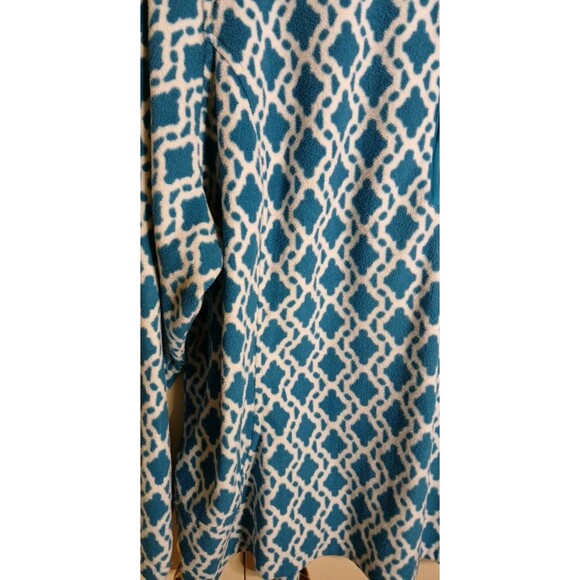 Lands End Womens 2x Fleeze Pullover 1/4 Zip Blue-White Outdoors Hike Camp Fish - Picture 3 of 16